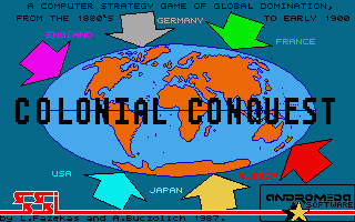 Colonial Conquest title screen for Atari ST